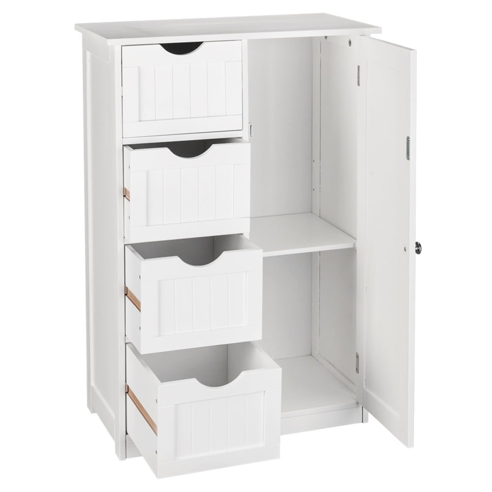 Kepooman Bathroom Floor Cabinet, Waterproof Bathroom Storage Cabinet with Slatted Door Kepooman Bathroom Floor Cabinet, Waterproof Bathroom Storage Cabinet with Slatted Door