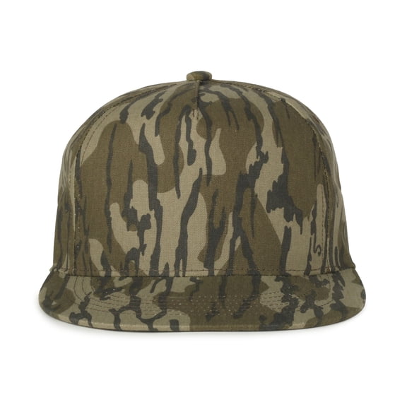 Mossy Oak Original Bottomland Camo Hat – High Profile Flat Bill Snapback, Structured Hunting Cap, One Size