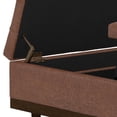 thumbnail image 6 of Simpli Home Mariah 36 inch Wide Contemporary Rectangle Lift&nbsp;Top Table Storage Ottoman in Distressed Saddle Brown Vegan Faux Leather, 6 of 16