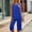 Blue, variant on Wovilon Women's Plus Size Sleeveless Tank Top and Capri Pants Two Piece Set, Round Neck Gathered Front Elastic Waist Casual Home Outfit for Summer
