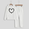 thumbnail image 3 of BiZtdJrK St Patricks Day Tracksuits Women's 2 Piece Outfits Long Sleeve Hooded Sweatshirt and Drawstring High Waisted Jogger Pants Sweatsuit with Pockets White XXL, 3 of 6