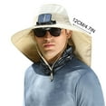 thumbnail image 2 of Wide Brim Sun Hat with Fan Outdoor Solar Powered USB Charging Fishing Hat with Neck Flap for Men Women, 2 of 4