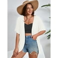thumbnail image 2 of SHOWMALL Women's Plus Cardigan Short Sleeve Open-Front Lightweight Summer Cover Up 4X White, 2 of 7
