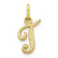 thumbnail image 1 of Diamond2Deal 10K Yellow Gold Solid Letter T Initial Charm Pendant for Women, 1 of 5