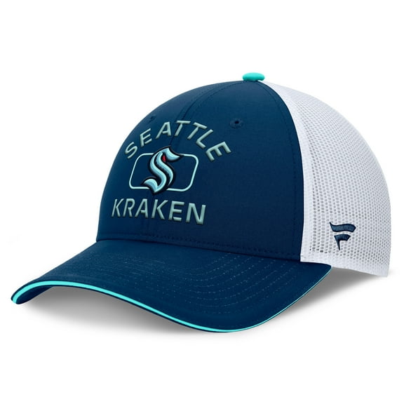 Men's Fanatics Deep Sea Blue/White Seattle Kraken Authentic Pro Rink Trucker Hat