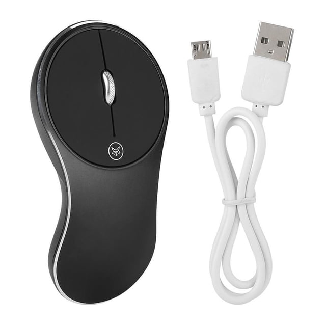 Q8 2.4G Ratón Inalámbrico Recargable Ergonómico De Aleación De Aluminio Para Android / Apple / Microsoft - Negro Methold EL006990-00
