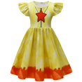 thumbnail image 3 of Smiling Critters Catnap Vestido para niñas pequeñas Ropa para el día del perro y la siesta para gatos Disfraz de cosplay para niños Vestido casual de verano con mangas abullonadas + Bolsa, 3 of 5