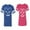 Men Royal / Women Pink, variant on Halloween Pumpkin Unisex Couple Matching Cotton Jersey style T-Shirt Contrasting stripes on sleeves (Men Royal / Women Black) (Men S / Women S)