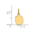 thumbnail image 2 of 8mm 14k Solid Yellow Gold Plain Small .009 Gauge Facing Left Engravable Head Charm Pendant Necklace for Women, 2 of 2