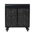 thumbnail image 4 of Art Accent Storage Cabinet with 2 Doors, Distressed Steel Sideboard & Embossed Pattern, 75 lbs Shelves, Entryway, Living Room, Dining Room, Antique Black, 4 of 11