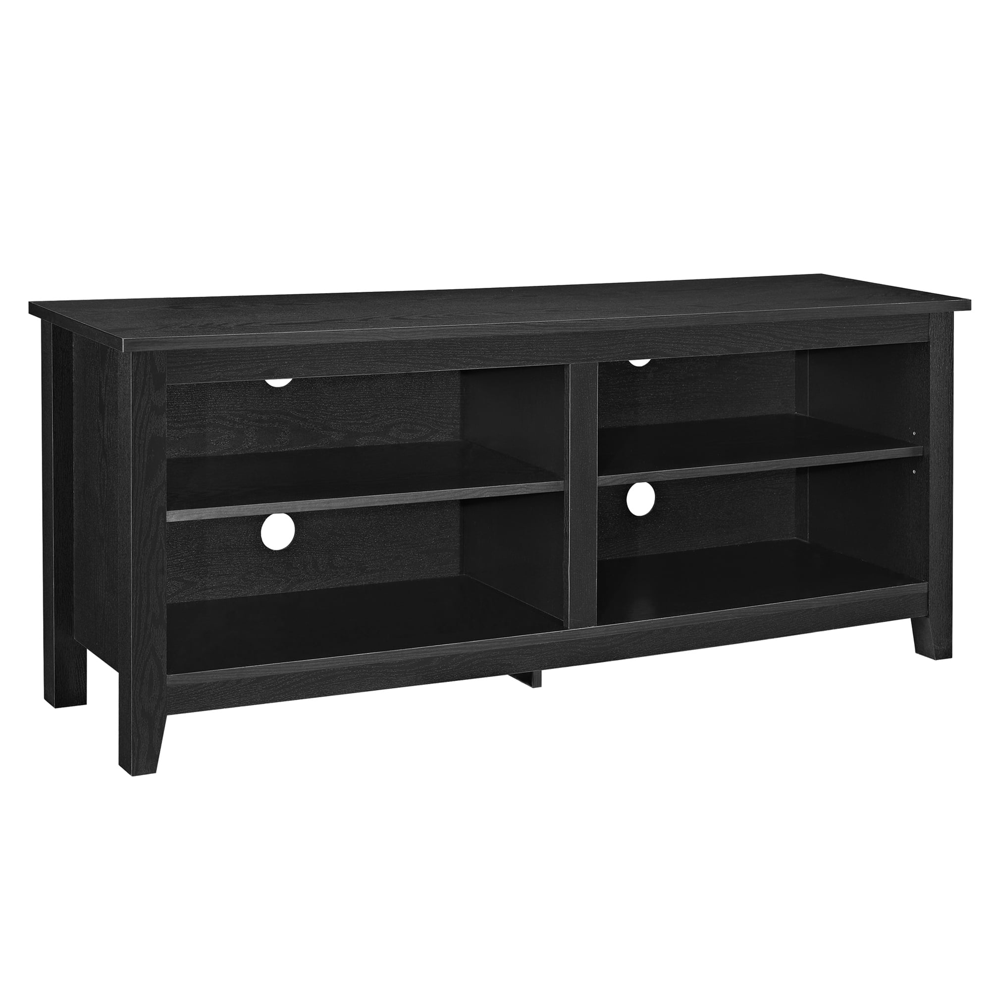 Walker Edison Open Storage TV Stand for TVs up to 65", Black
