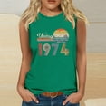 thumbnail image 2 of 50th Birthday Gifts Tank Tops for Women Vintage 1974 Party T-Shirts Sleeveless Crewneck Cute Graphic Tees, 2 of 5