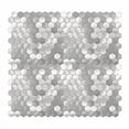 thumbnail image 2 of Avant Decor | Box of 8 Hexagonal Aluminum Peel and Stick Kitchen Backsplash Tiles | Silver, Modern, Geometric Design | 12' x 11.25', 2 of 7