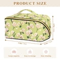 thumbnail image 4 of FORMRS Makeup Bag Travel Cosmetic Organizer for Women Fold Flat Zipper Pouch with Handle, Green Flowers Pattern, 4 of 8