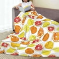 thumbnail image 6 of Pofeuu Lemon Orange Print Ultra-Soft Micro Fleece Blanket,for Bed Or Sofa,All Season Throw Blankets Flannel Blanket-60"x50", 6 of 7