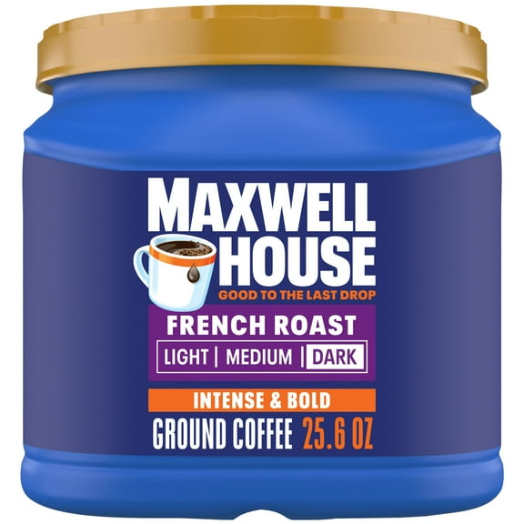 Maxwell House Dark French Roast Ground Coffee, 25.6 oz. Canister