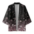 thumbnail image 3 of eileial Men's Kimono Cardigan Jackets Casual Long Sleeve Open Front Coat Lightweight Yukata Outwear,Purple XL, 3 of 6