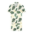 thumbnail image 5 of Stamzod Mens Beach Outfit 2Pc Summer Short Sleeve Hawaiian Shirt and Shorts Set Casual Loose Plus Size Vacation Short Sets for Men Green E M, 5 of 5