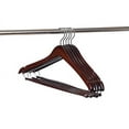 thumbnail image 4 of Quality Hangers 10 Wooden Curved Hangers Beautiful Sturdy Suit Coat Hangers with Locking Bar Chrome Hooks (10), 4 of 6