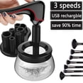 thumbnail image 2 of Limpiador y secador de brochas de maquillaje eléctrico, carga USB, 3 modos, negro, 1 unidad, 2 of 5