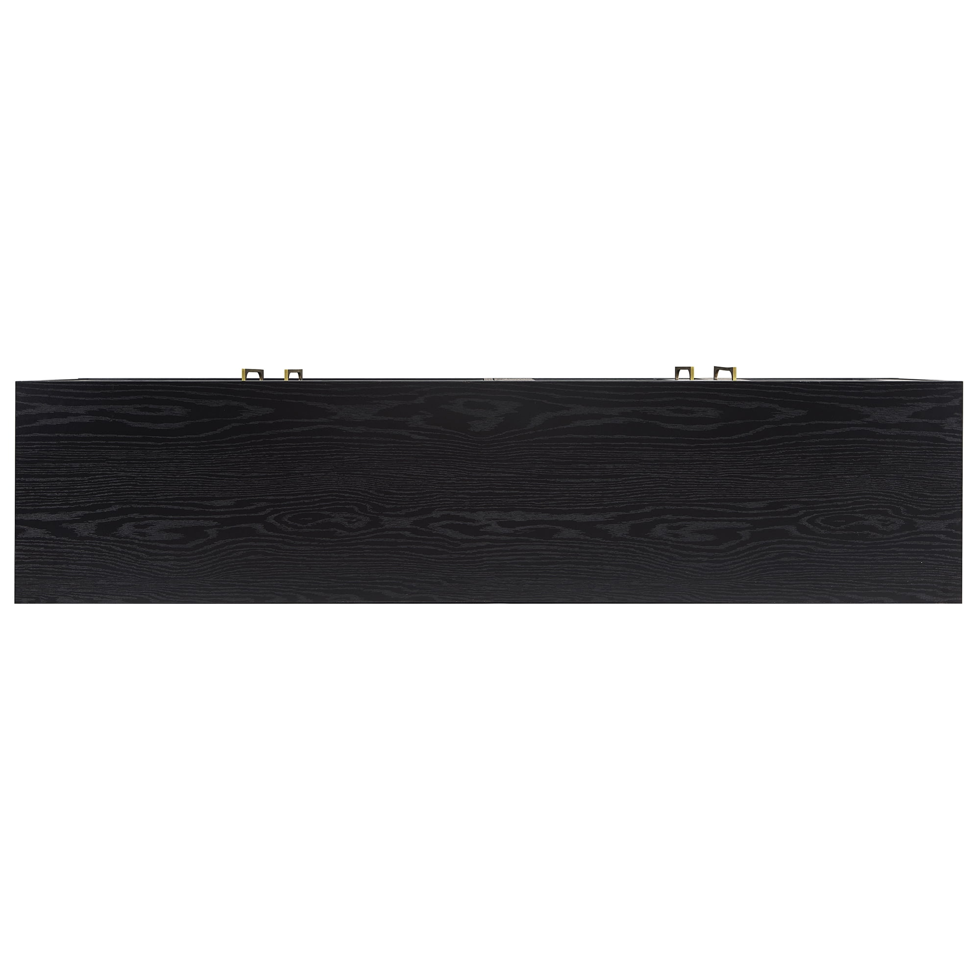 Evelyn&Zoe Tillman Rectangular TV Stand for TV's up to 75", Black Grain