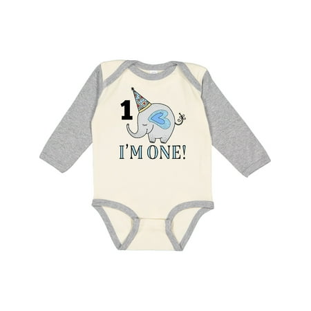 

Inktastic First Birthday 1 Year Old Boy Gift Baby Boy or Baby Girl Long Sleeve Bodysuit