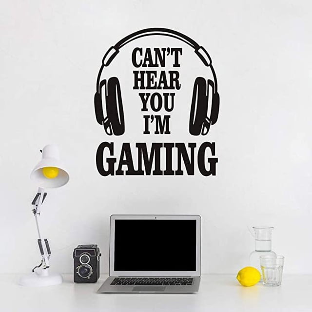 Adhesivos de pared con dibujos animados Can't Hear You I'm Gaming