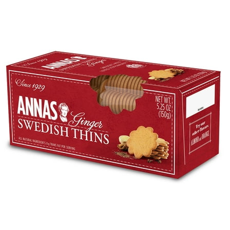 Annas Swedish Thins - Vegan Ginger Cookies Snack - 5.25 Ounce