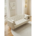 thumbnail image 6 of 71 Inch Convertible Double Folding Sofa Bed Velvet Upholstered Couch for Small Spaces Adjustable Backrest 2 Seater Living Room Furniture Beige, 6 of 8