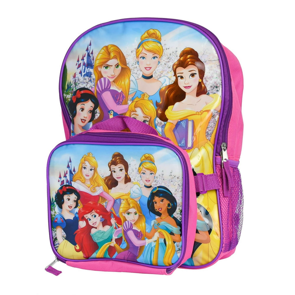 Disney Disney Princess Backpack 16" W/ Detachable Insulated Lunch Bag