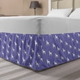 thumbnail image 1 of Boxer Dog Bed Skirt, Cartoon Style Pattern of Canine Animals with Paw Prints and Bones Hand-drawn, Elastic Bedskirt Dust Ruffle Wrap Around for Bedding Decor, 4 Sizes, Violet White, by Ambesonne, 1 of 2