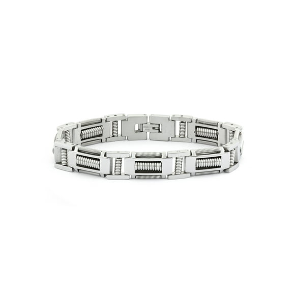Stainless Steel 7-Station Coil Bracelet, 8.5"
