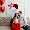 thumbnail image 4 of Anhility Valentine's Day Felt Pom Pom Wreath, Valentine's Day Front Door Wreath Felt Heart Ball Wreath for Front Door Indoor Outdoor House Wall Xmas Holiday Party Decor (9.45"x11.02"), 4 of 6