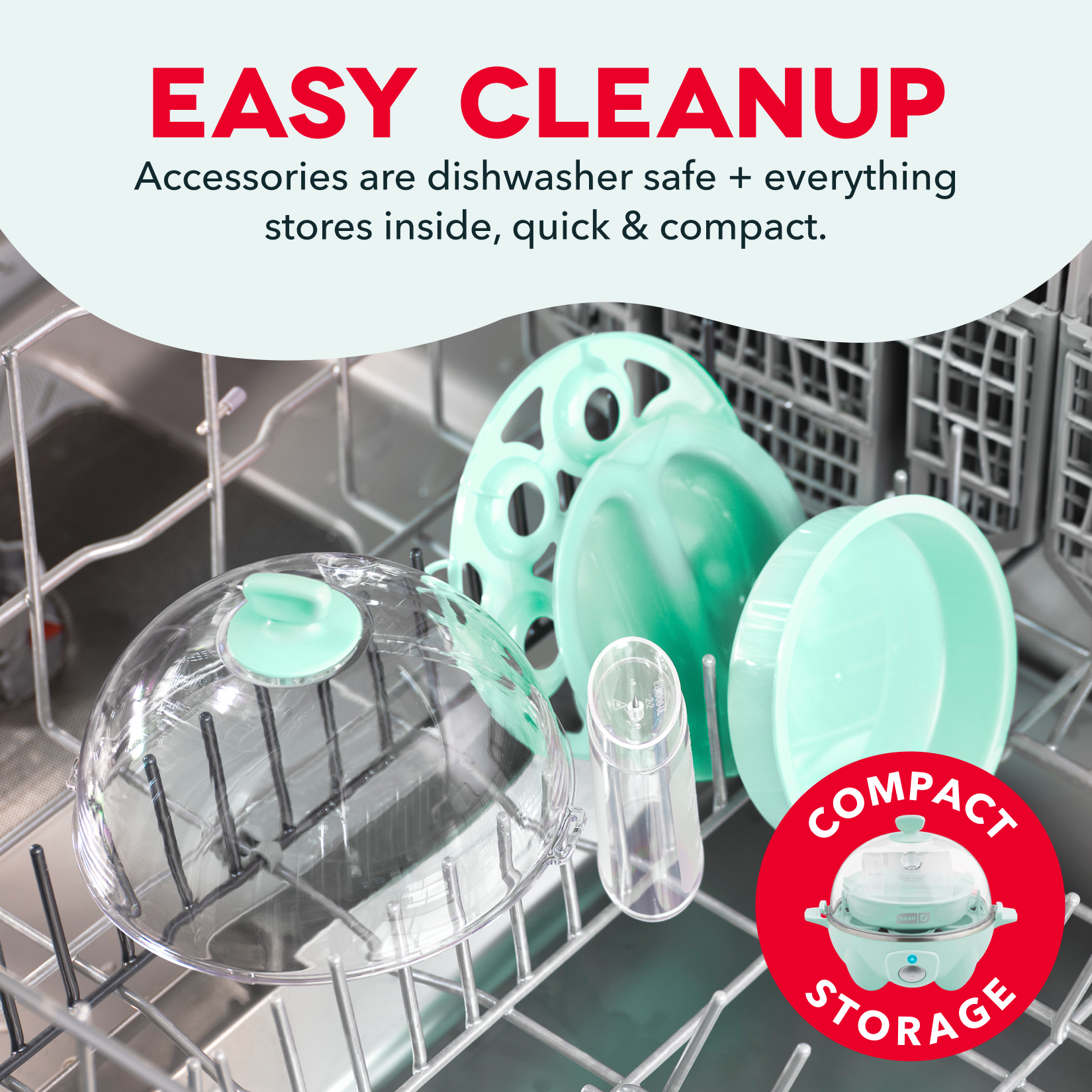 Dash Rapid 7 Egg Cooker, Hard Boiled & Poached, Aqua photo 6