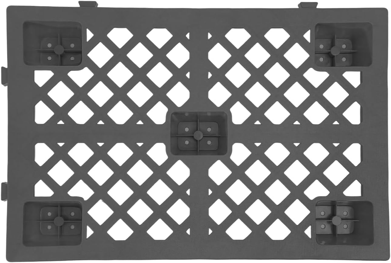 6 Pcs Plastic Pallets 15 x 24 Inch, Waterproof Stackable Storage Floor Pallet Basement Display Pad for Garage, Supermarket, Warehouse, Support Up to 220 Lbs Black