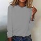 thumbnail image 1 of ICHUANYI Clearance Women's Summer Casual Long Sleeve Blouse Round Neck Tops T-Shirt(Gray, M) ICHUANYI WER2023081505018, 1 of 4