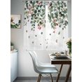 thumbnail image 5 of Green Botanical Semi Sheer Curtains 63 Inch Length 2 Panels Set, Watercolor Spring Eucalyptus Leaves Red Sheer Kitchen Curtain Privacy Voile Window Curtain for Living Room Bedroom Rod Pocket Drapes, 5 of 7