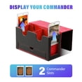 thumbnail image 4 of Card Deck Box for MTG, Double Card Storage Box with 2 Commander Display & Dice Tray, Fits 200+ Double Sleeved Cards, Card Organizer for CCG TCG Sports Cards (Black&Red), 4 of 7