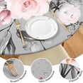 thumbnail image 4 of Round Fitted Tablecloth with Elastic Edges Fits 36"-44" Round Tables Pioneer Colorful Floral Waterproof Table Cover Washable Indoor and Outdoor for Party Kitchen Dinner Banquet Patio Picnic, 4 of 7