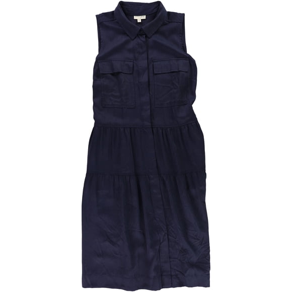 maison Jules Womens Ulitiy Pocket Shirt Dress, Azul, X-Large