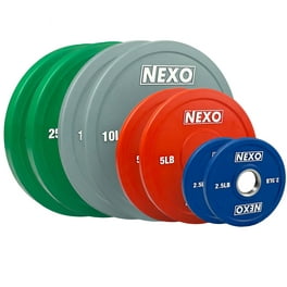 PAPABABE Bumper Plate Set with Color Coded 2 inch 160 lb Set Walmart