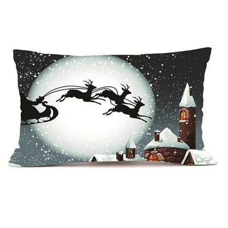 Shop Throw Pillows Hot Sale Merry Christmas Home Shops Sofa Bed Car Seat Rectangle Throw Pillow Case Decorative Cushion Cover Xmas Home Festival Decoration Supplies ()