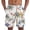 White, variant on Zimjoy Men's Summer Shorts Strech Hawaii Beach Bermuda Elastic Waist Wide Leg Sea Printed Casual Shorts, Light Green L