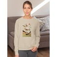 thumbnail image 2 of Chestnut Coloured Finch. Sweatshirt Women -John James Audubon Designs, Female XX-Large, 2 of 4