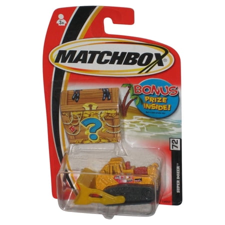 Matchbox Super Dozer (2004) Yellow Toy Vehicle #72 - (Bonus Treasure Chest Card)