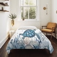 thumbnail image 4 of Coastal Sea Turtle Small Tapestry for Bedroom Wall Hanging Tapestry, Ocean Beach Summer Coral Starfish Ceiling Backdrop Tapestries Poster Blanket Wall Decor for Teens Room Living Room Dorm 23" x 28", 4 of 8