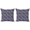 thumbnail image 1 of Ambesonne Paisley Throw Pillow Cover 2 Pack, Classic Persian Welsh, 24", Indigo and Olive Green, 1 of 2