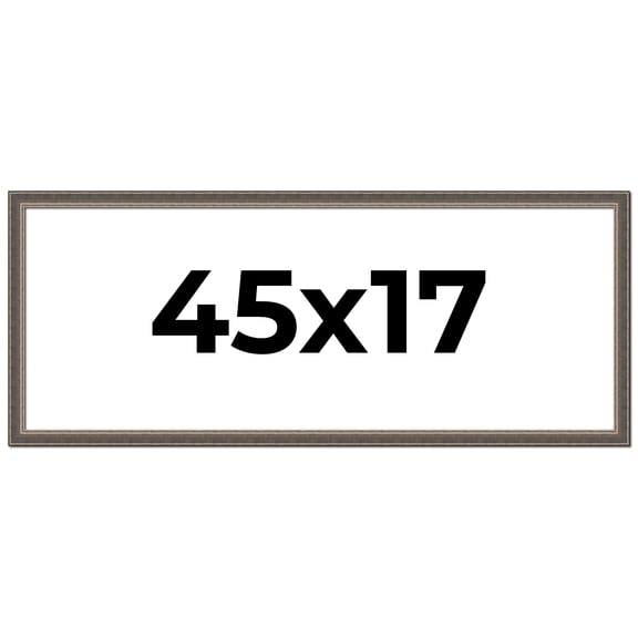 45x17 Frame Silver Real Wood Picture Frame Width 1.25 Inches | Interior Frame Depth 0.5 Inches |