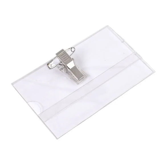 5Pcs Waterproof Transparent Card Holder with Safety Pin Clip Anti-lost Card Protector 9x5.5cm