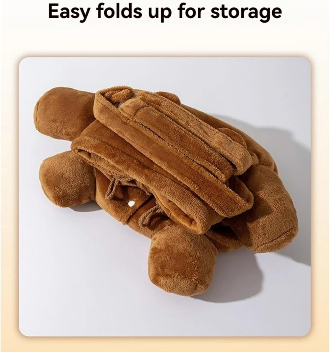 Cat Puppy Plush Outing Backpack, Teddy Bear Design Pet Carrier with Anti-Escape Feature, Warm and Breathable Foldable Backpack for Small Dogs and Cats